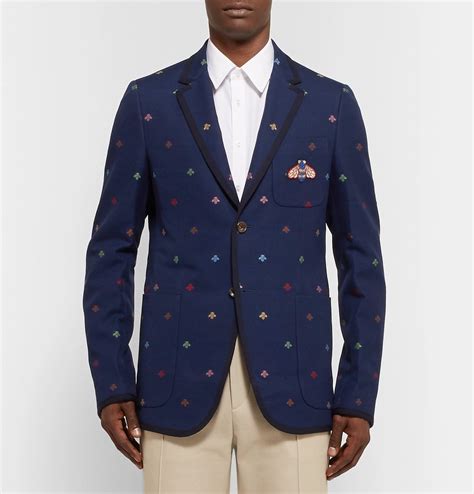 blu navy gucci blazer|farfetch Gucci blazer.